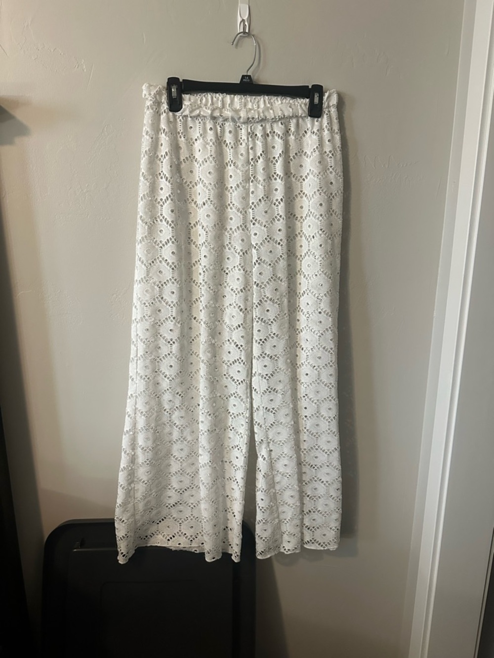 HYFVE White Crochet Swim Coverup Wide Leg Pants
